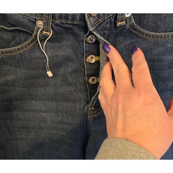 Eve Denim Jeans Womens 26 Made in USA Juliette Straight Button Fly Dark Wash - Picture 7 of 12